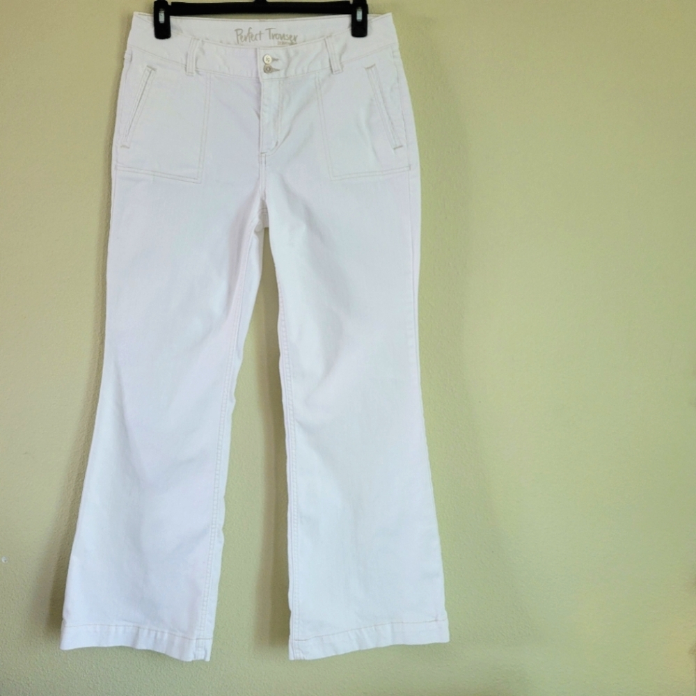 St.John's Bay Perfect Trouser Flare White Jeans